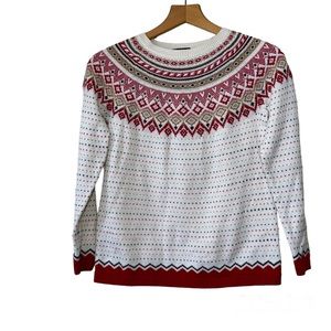 Talbots Petite Lambs wool blend nordic style long sleeved sweater. Women’s SP